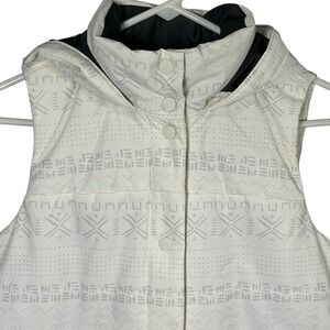 Alpine Design Puffer Vest Womens Small White Geometric Hooded Sleeveless Coat